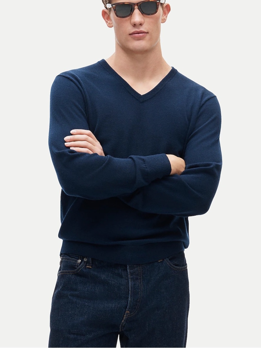 J. Crew Factory Men’s V Neck Wool Blend Pullover Sweater